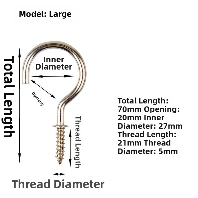Σφυρήλατα αγκίστρια από σίδηρο για κούπες, σετ 10 τεμαχίων με βίδες αυτοτρύπαν, μοντέρνο και απλό σχέδιο, ικανότητα φόρτου 3–5 kg