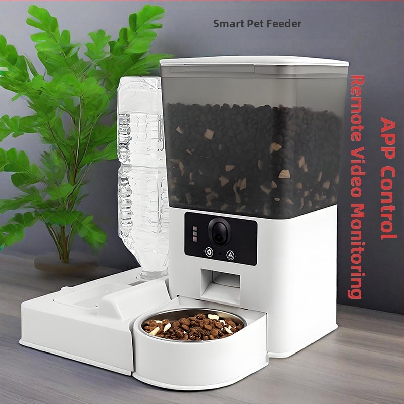 Смарт автоматичен хранилник за котки и кучета с Wi‑Fi, управление чрез приложение, програмиране на време и порции, модел BL001