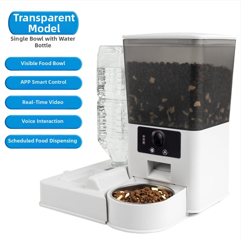 Смарт автоматичен хранилник за котки и кучета с Wi‑Fi, управление чрез приложение, програмиране на време и порции, модел BL001