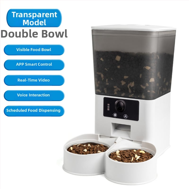 Смарт автоматичен хранилник за котки и кучета с Wi‑Fi, управление чрез приложение, програмиране на време и порции, модел BL001