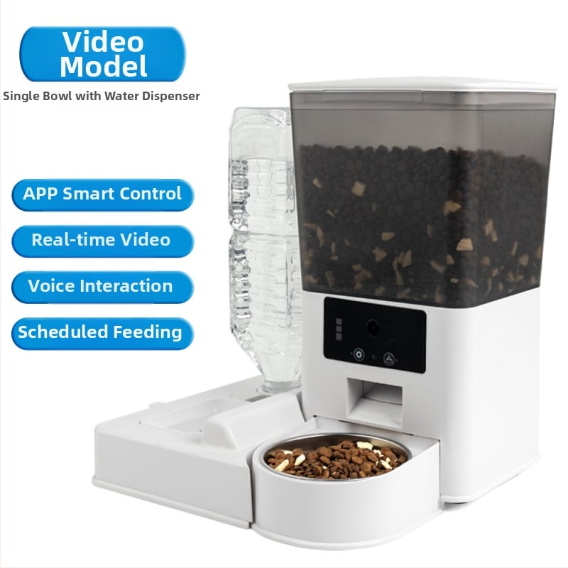 Смарт автоматичен хранилник за котки и кучета с Wi‑Fi, управление чрез приложение, програмиране на време и порции, модел BL001