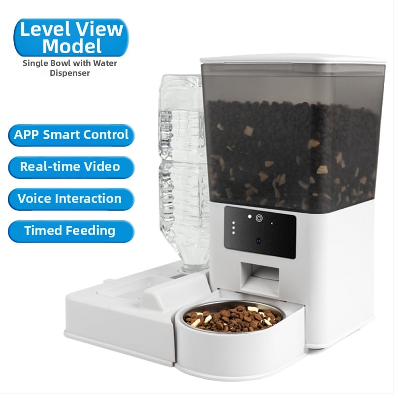 Смарт автоматичен хранилник за котки и кучета с Wi‑Fi, управление чрез приложение, програмиране на време и порции, модел BL001