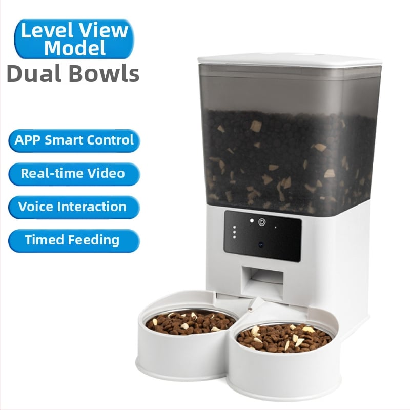 Смарт автоматичен хранилник за котки и кучета с Wi‑Fi, управление чрез приложение, програмиране на време и порции, модел BL001