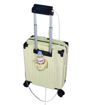 Куфар за ръчен багаж с ABS+PC материал, USB порт, универсални колела, тегло 3,5 кг, отваряне с цип