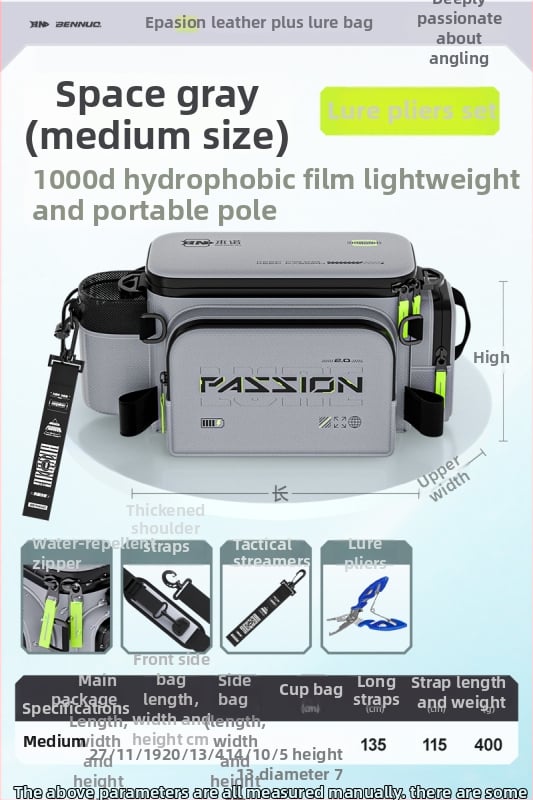 Benno чанта за примамки за риболов – водоустойчива, многофункционална талия чанта, мембранен материал, за зареждане на примамки, организация на линията, пръчка и макари