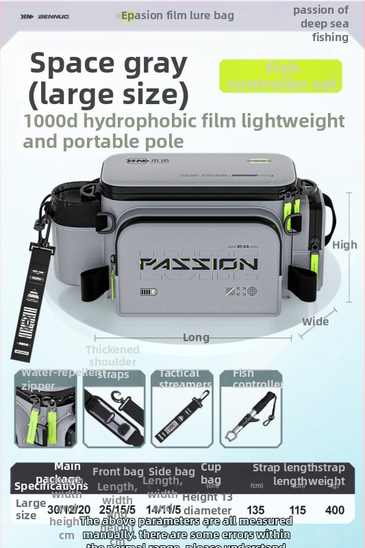 Benno чанта за примамки за риболов – водоустойчива, многофункционална талия чанта, мембранен материал, за зареждане на примамки, организация на линията, пръчка и макари