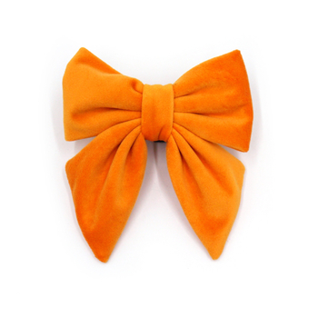 Guler de câine din velur cu funda, stil marin