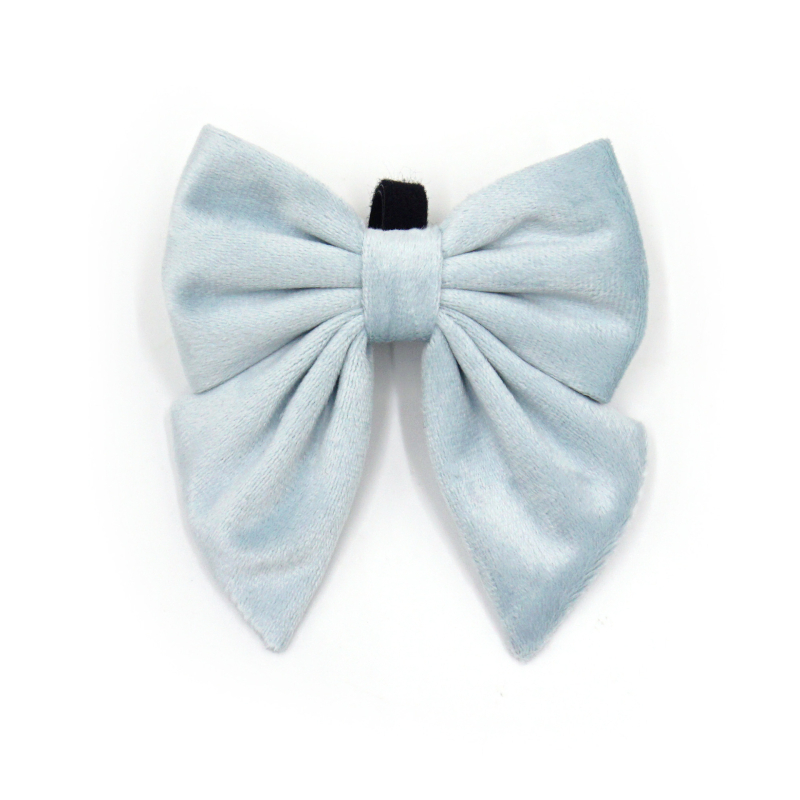 Guler de câine din velur cu funda, stil marin