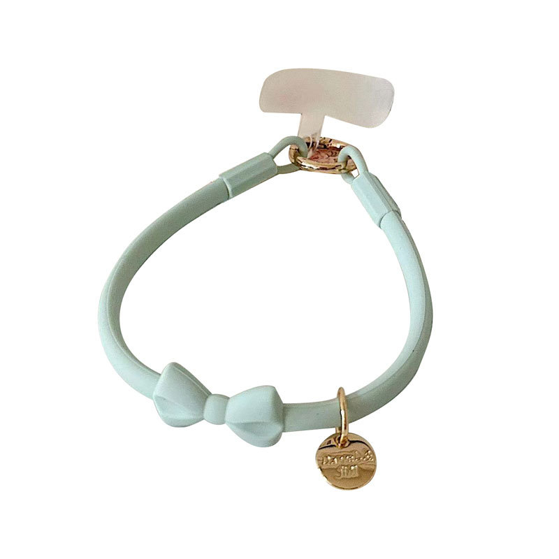 Каишка за мобилен телефон от силикон с панделка във формата на лък — силиконов материал, метална катарама, метален елемент на висулката