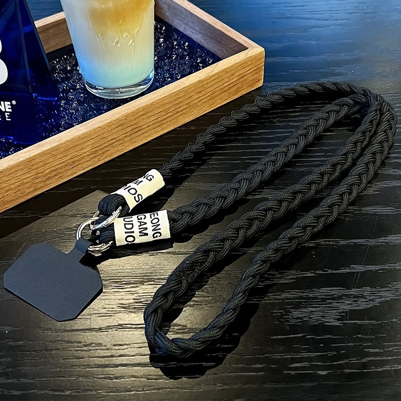 Шнур за мобилен телефон, ръчна изработка, полиестер, плетка от три нишки, метална катарама, унисекс