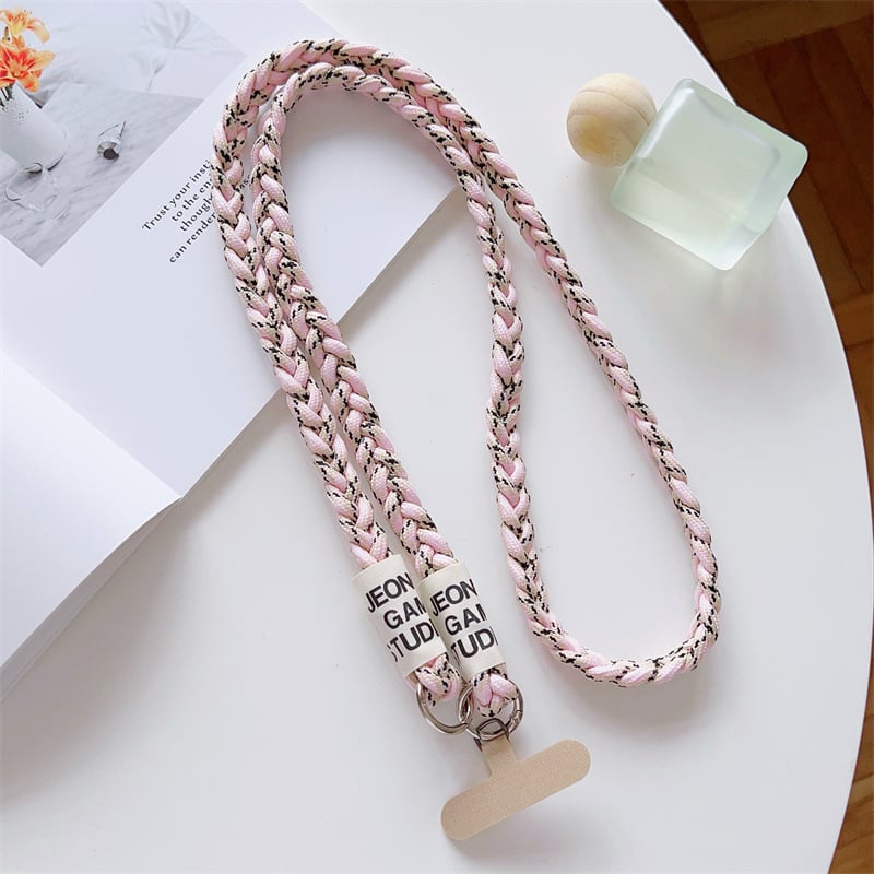 Шнур за мобилен телефон, ръчна изработка, полиестер, плетка от три нишки, метална катарама, унисекс