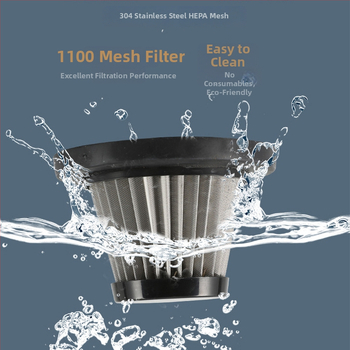 Портативна автомобилна прахосмукачка с метален HEPA филтър, миещ се, стерилизационна функция, 90W, 7.4V, 5500Pa всмукване