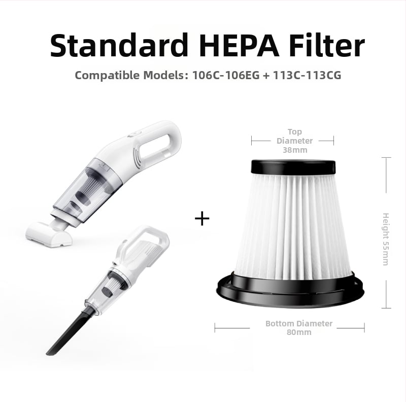 Портативна автомобилна прахосмукачка с метален HEPA филтър, миещ се, стерилизационна функция, 90W, 7.4V, 5500Pa всмукване