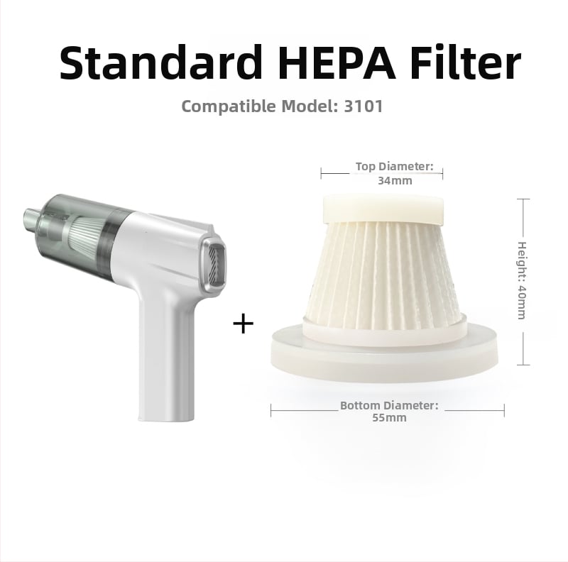 Портативна автомобилна прахосмукачка с метален HEPA филтър, миещ се, стерилизационна функция, 90W, 7.4V, 5500Pa всмукване