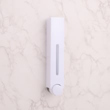 Δοσομετρητής σαπουνιού τοίχου - τύπου πατήματος, εγκατάσταση χωρίς διάτρηση, υλικό ABS+GPPS+PP, τεχνολογία έγχυσης, μοντέρνος μινιμαλισμός