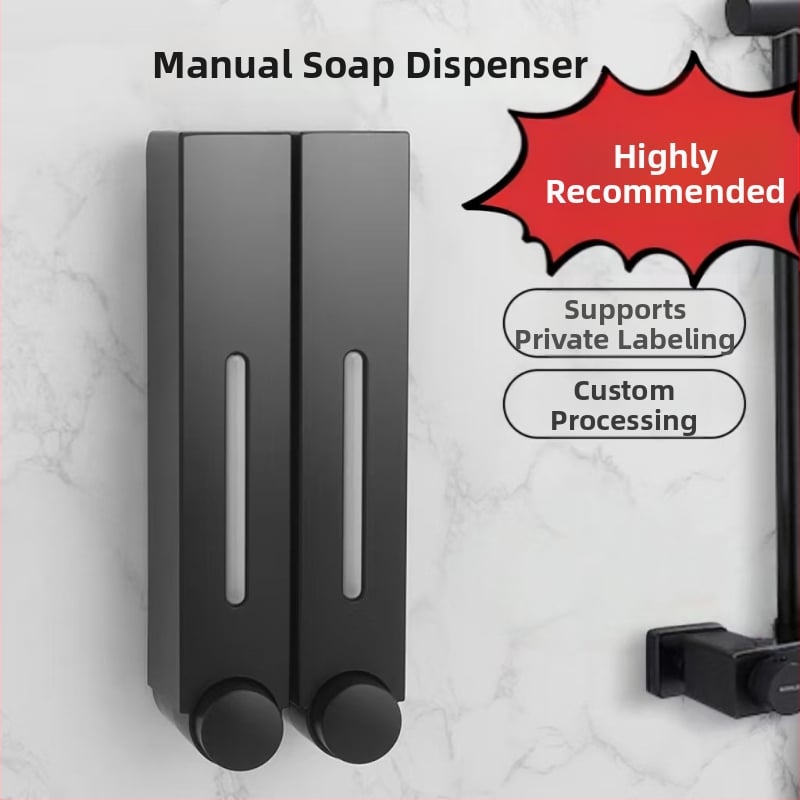 Δοσομετρητής σαπουνιού τοίχου - τύπου πατήματος, εγκατάσταση χωρίς διάτρηση, υλικό ABS+GPPS+PP, τεχνολογία έγχυσης, μοντέρνος μινιμαλισμός