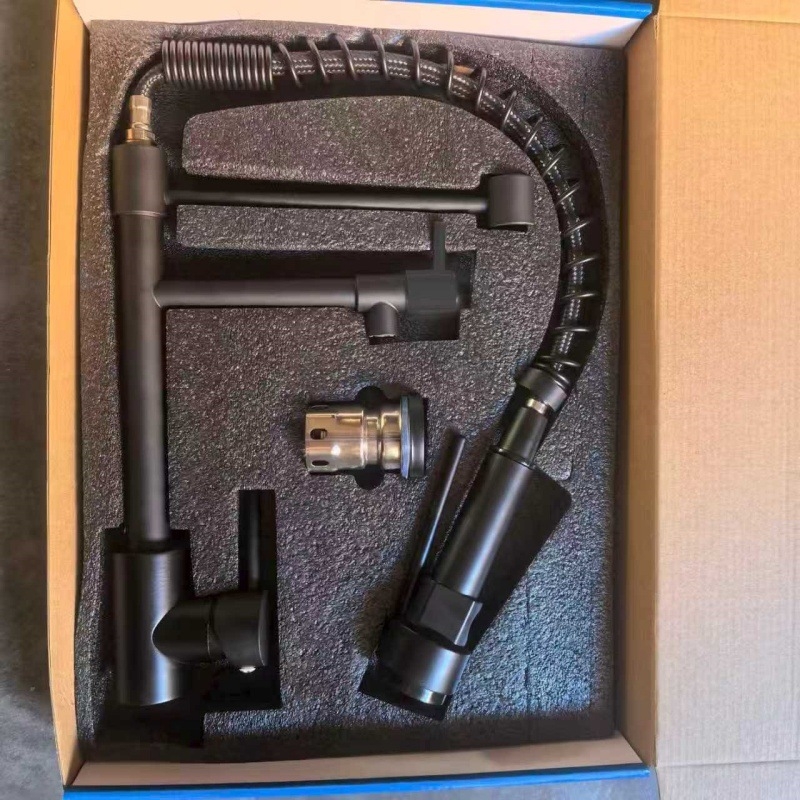 Kuhinjski faucet s toplom i hladnom vodom, američkog stila, rotirajući dvostruki izlaz, zaštita od prskanja, od nehrđajućeg čelika (model THCL-1; promjer ulaza/izlaza 20 mm; promjer sjedala ventila 50 mm; keramički disk ventila; uspravna montaža)
