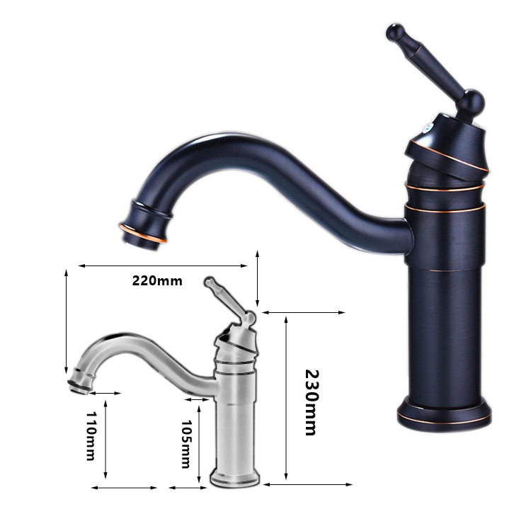Bakreni kuhinjski miješajući faucet, vertikalna ugradnja, 1/2 inčni ulaz/izlaz, 0–90°C