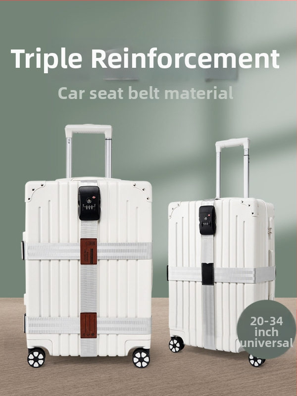 Keliaujamo bagažo diržas su kryžiniu saugos diržu, poliesteris, 2018 m. pavasaris