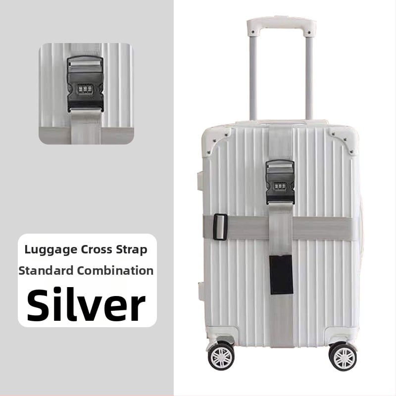 Keliaujamo bagažo diržas su kryžiniu saugos diržu, poliesteris, 2018 m. pavasaris