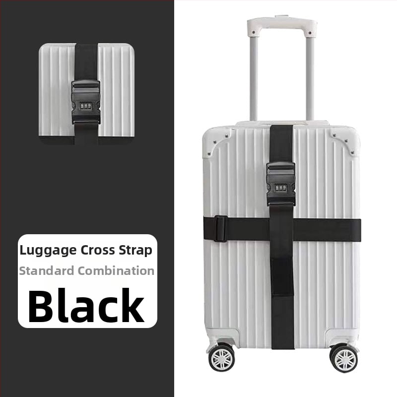 Keliaujamo bagažo diržas su kryžiniu saugos diržu, poliesteris, 2018 m. pavasaris