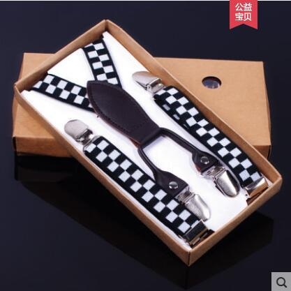 Clipuri pentru bretele copii – patru clipsuri, lungime reglabilă, elasticitate puternică, cruce în spate, unisex