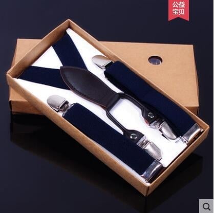 Clipuri pentru bretele copii – patru clipsuri, lungime reglabilă, elasticitate puternică, cruce în spate, unisex