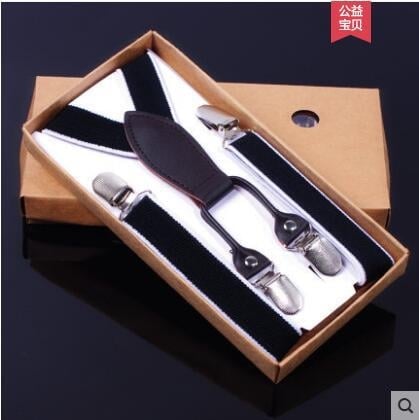 Clipuri pentru bretele copii – patru clipsuri, lungime reglabilă, elasticitate puternică, cruce în spate, unisex