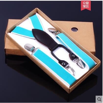 Clipuri pentru bretele copii – patru clipsuri, lungime reglabilă, elasticitate puternică, cruce în spate, unisex