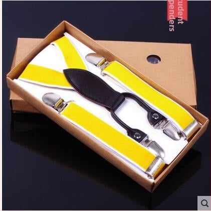 Clipuri pentru bretele copii – patru clipsuri, lungime reglabilă, elasticitate puternică, cruce în spate, unisex