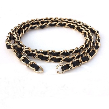 Ремък за чанта през рамо със метална верига, кожено портмоне и малък картодържател, аниме дизайн (Зима 2023)