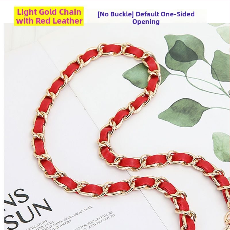 Ремък за чанта през рамо със метална верига, кожено портмоне и малък картодържател, аниме дизайн (Зима 2023)