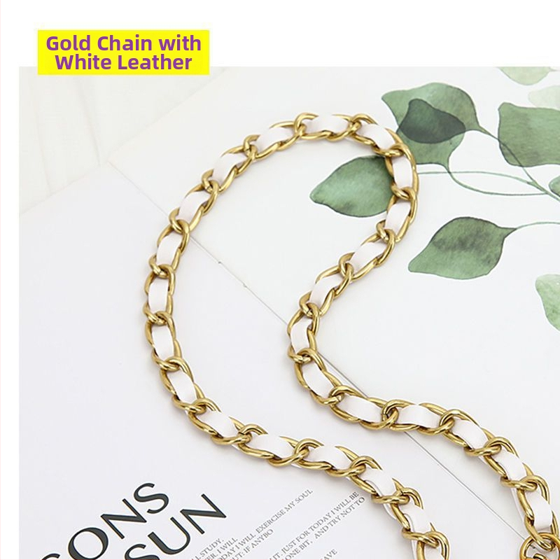 Ремък за чанта през рамо със метална верига, кожено портмоне и малък картодържател, аниме дизайн (Зима 2023)