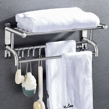 Ράγα πετσετών από ανοξείδωτο χάλυβα 304, χωρίς διάτρηση, 2 επίπεδα, μπάνιο, μέγιστο φορτίο 60 kg