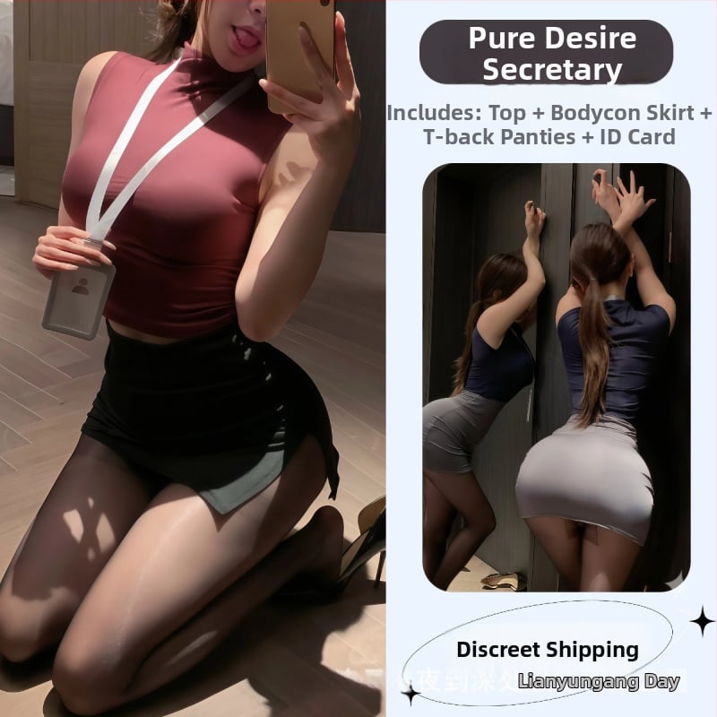 Боди с униформа за ролеви игра като секретарка, комплект бельо за жени, полиестер 90–95%, пролет 2025