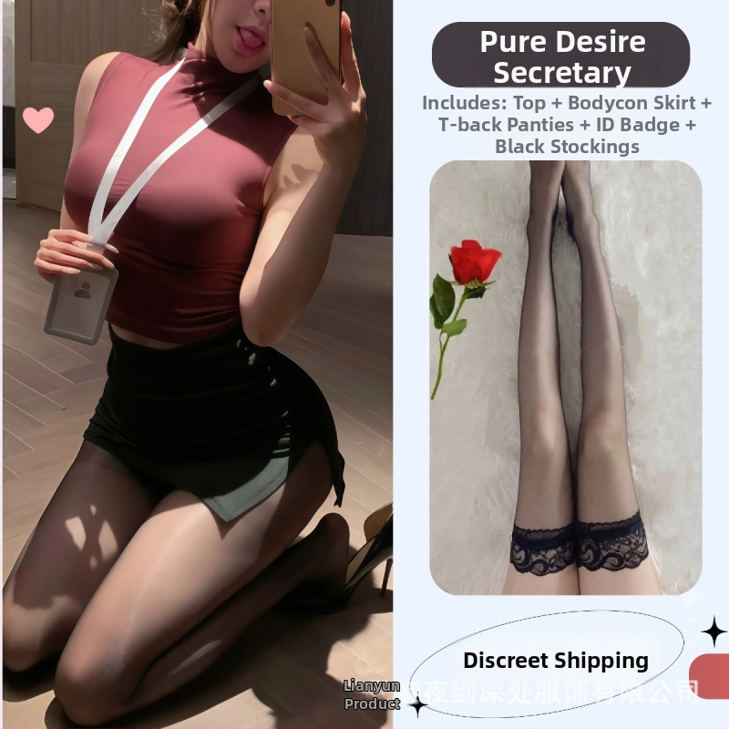 Боди с униформа за ролеви игра като секретарка, комплект бельо за жени, полиестер 90–95%, пролет 2025