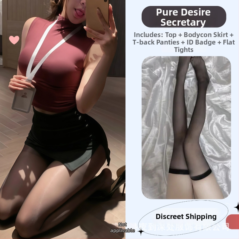 Боди с униформа за ролеви игра като секретарка, комплект бельо за жени, полиестер 90–95%, пролет 2025