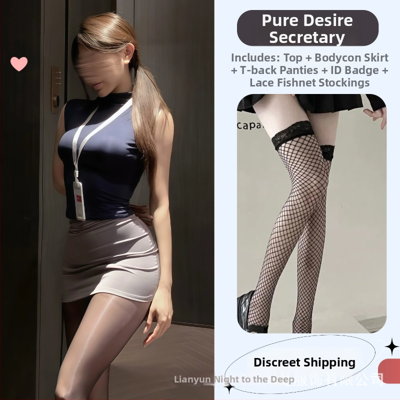 Боди с униформа за ролеви игра като секретарка, комплект бельо за жени, полиестер 90–95%, пролет 2025