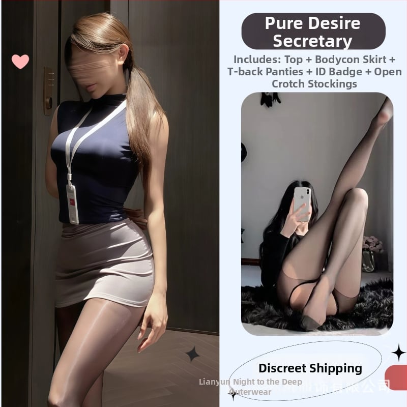 Боди с униформа за ролеви игра като секретарка, комплект бельо за жени, полиестер 90–95%, пролет 2025