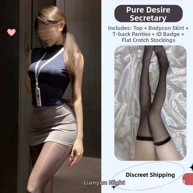 Боди с униформа за ролеви игра като секретарка, комплект бельо за жени, полиестер 90–95%, пролет 2025