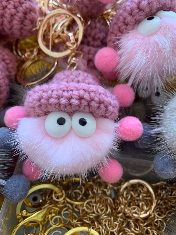 Ключодържател за чанти, козина норки, ултра лек, аниме дизайн, модел HCM