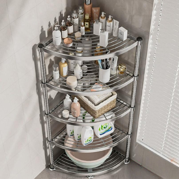 Raft de baie din oțel inoxidabil 304, montat în colț, pe podea, cu 5+ etaje, suprafață cu strat plastic, certificare CE