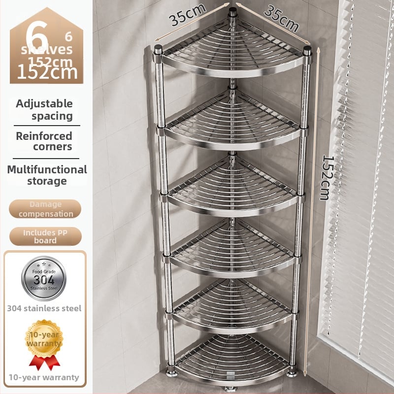 Raft de baie din oțel inoxidabil 304, montat în colț, pe podea, cu 5+ etaje, suprafață cu strat plastic, certificare CE