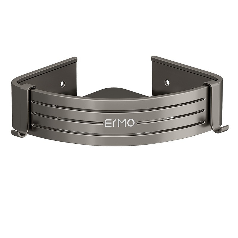 Vonios kambario kampinis sieninis laikiklis, aliuminio lydinys, 30 kg apkrova, montavimas be gręžimo