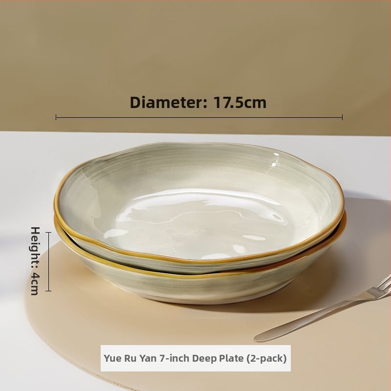 Πλατύ πιάτο πορσελάνης, τετράγωνο σχήμα, υπό γλάσο φινίρισμα, μονοχρωματικό μοτίβο, κατάλληλο για φούρνο μικροκυμάτων