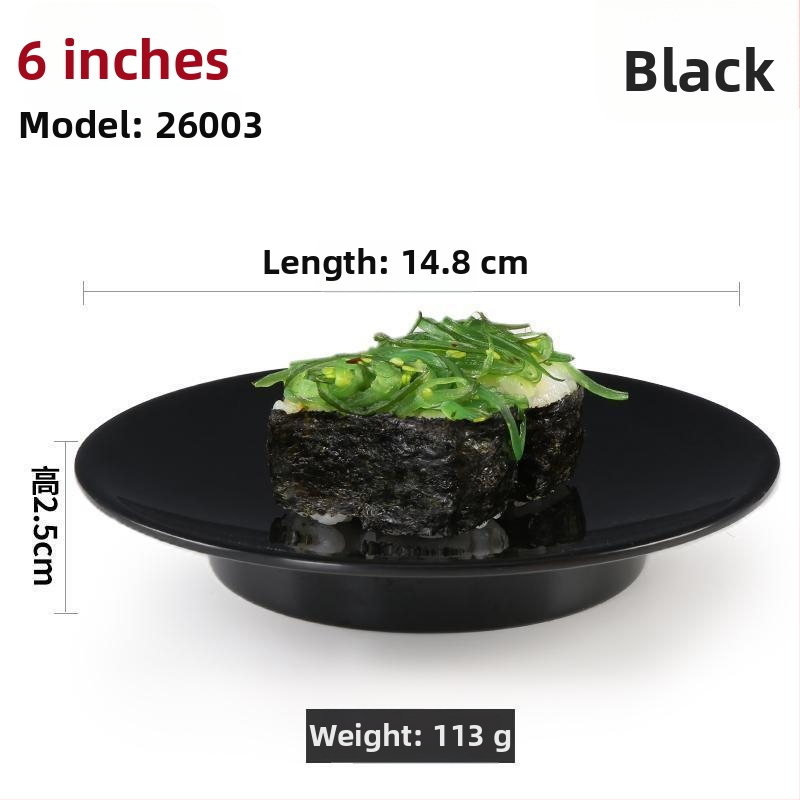 Чиния от меламинова имитация на порцелан, японски стил, кръгла форма, едноцветна глазирана повърхност, за търговска употреба