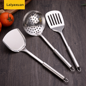 Σετ από ανοξείδωτο ατσάλι: 8 τεμάχια σπάτουλες και σουρωτήρι, μάρκα Laiya Xuan, αντιολισθητικός σχεδιασμός, λαβή από ανοξείδωτο χάλυβα