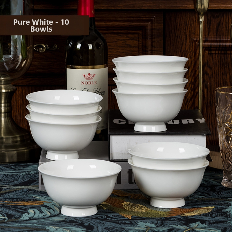 Porcelán tálak készlete, mikrohullámú sütőhöz használható, kör alakú, modern minimalista stílus, logó nyomtatva.