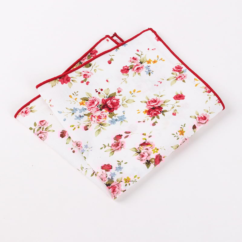 Batistă de buzunar cu model floral, din bumbac, unisex, stil lejer, toamna 2023