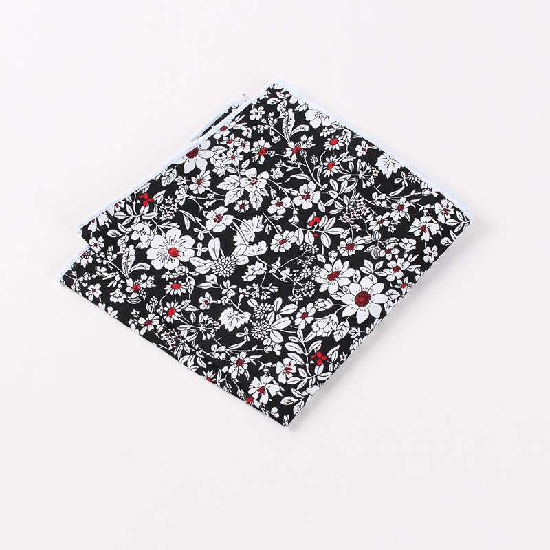 Batistă de buzunar cu model floral, din bumbac, unisex, stil lejer, toamna 2023